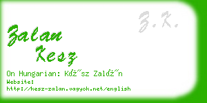 zalan kesz business card